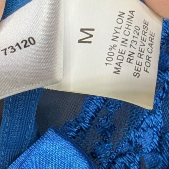 Vintage Fredericks of Hollywood Blue Lace Nighty Teddy Medium - Picture 5 of 8